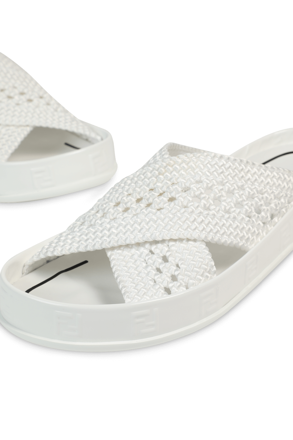 Woven FF Sandals in White FENDI