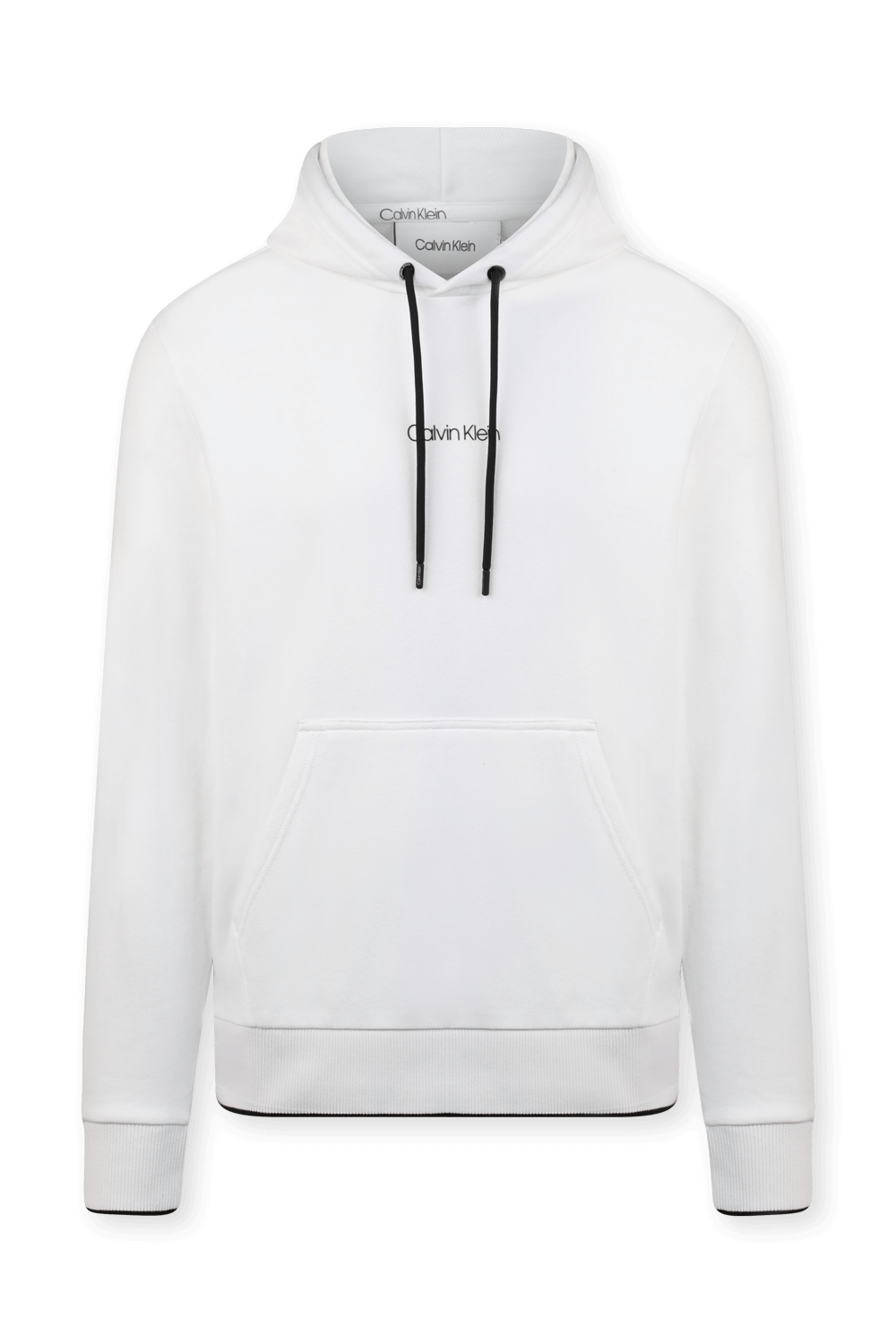 תמונה קידמית של סווטשירט קפוצ'ון עם לוגו מרכזי בגוון לבן