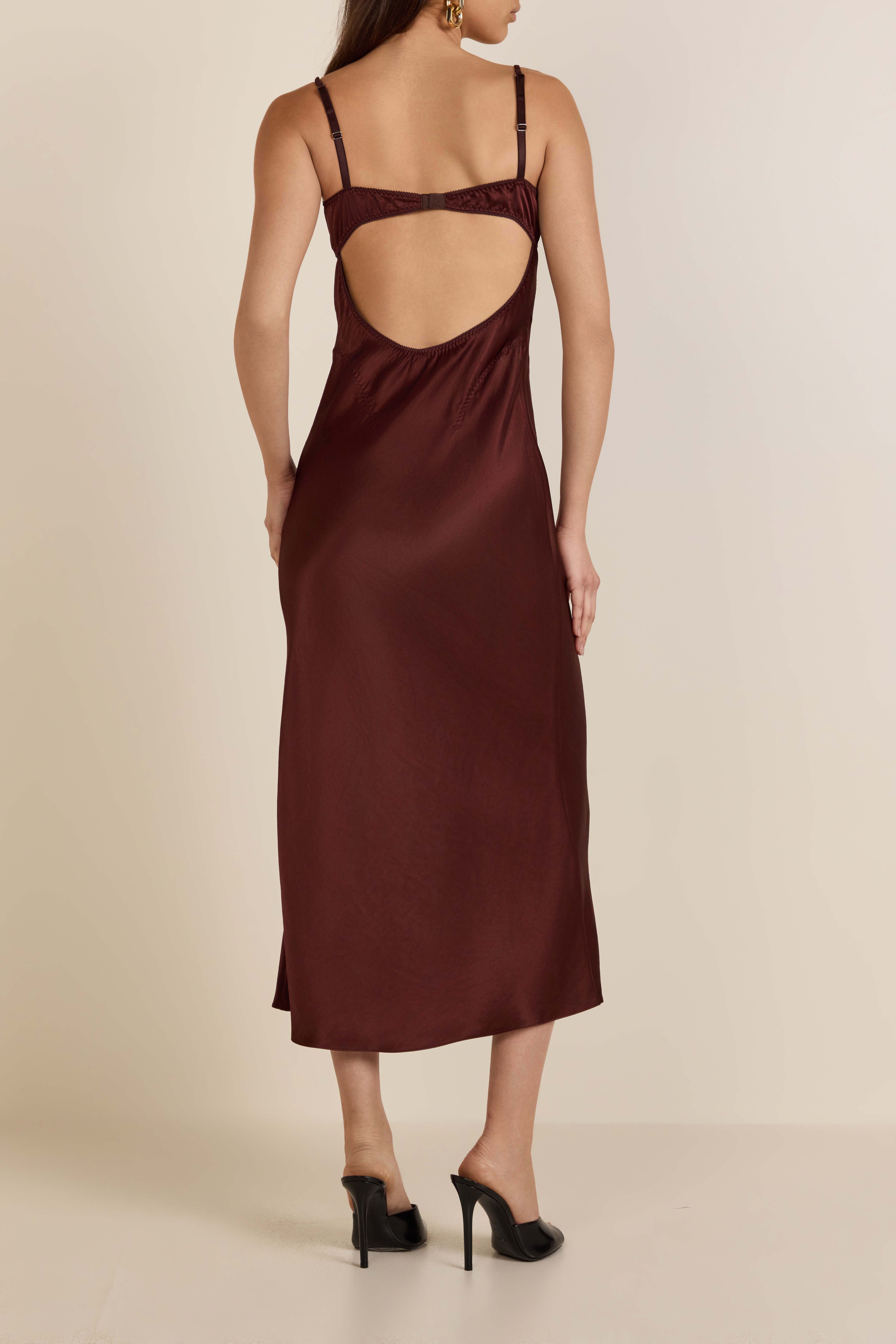 תמונת דוגמן אחורית של שמלת מידי ויסקוזה