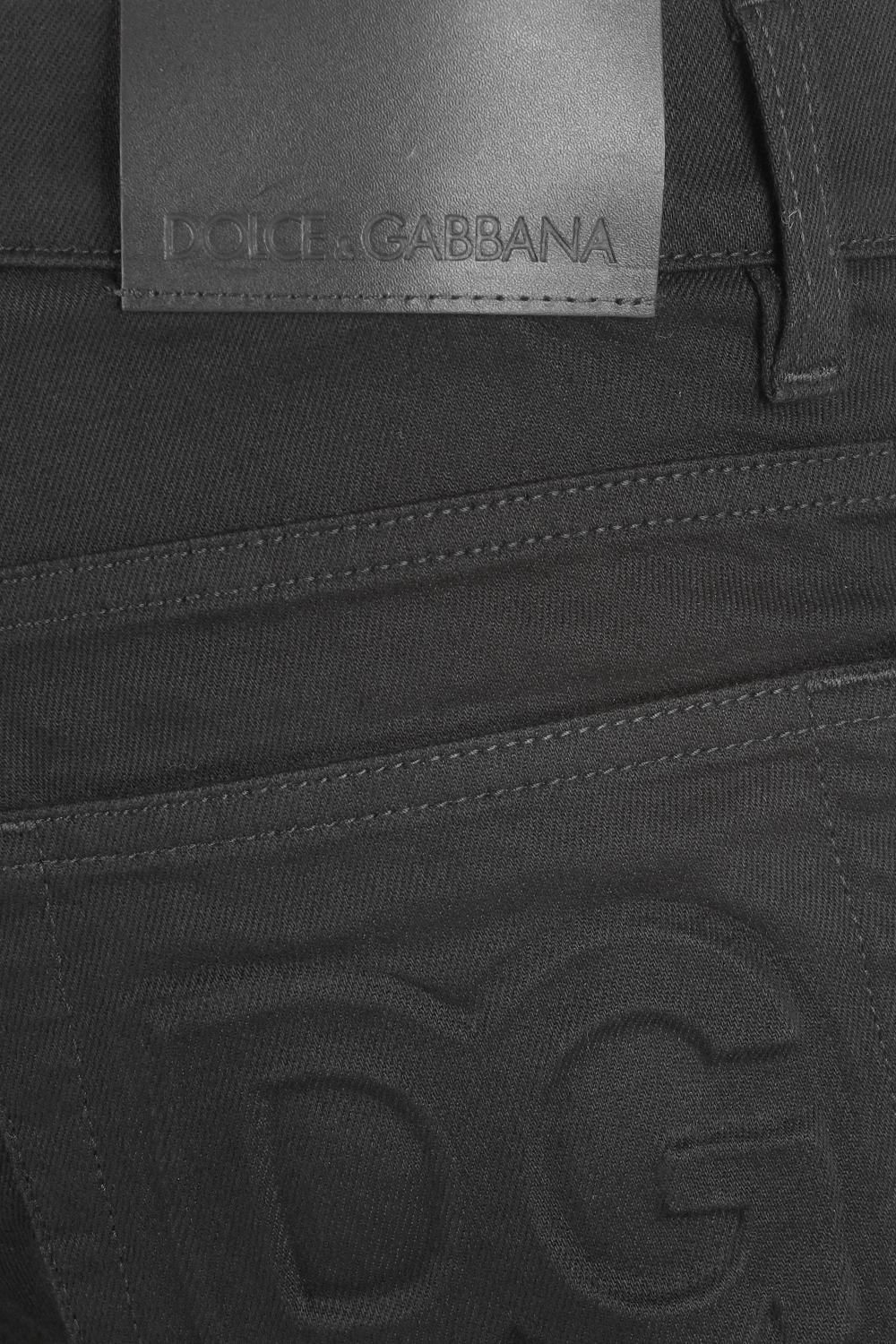 תמונה אחורית של Black Skinny Jeans with Embossed Logo