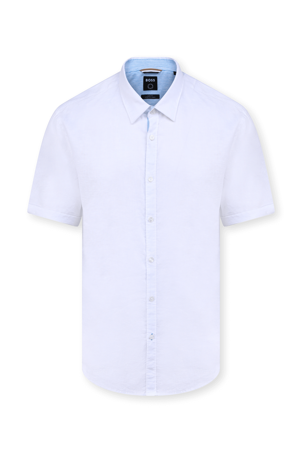 תמונה קידמית של חולצה מכופתרת לבנה קצרה