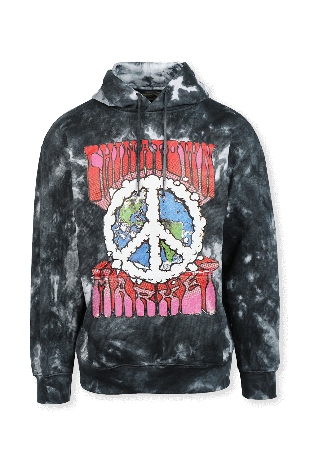 תמונה קידמית של Peace On Earth Clouds Hoodie in Tie Dye 