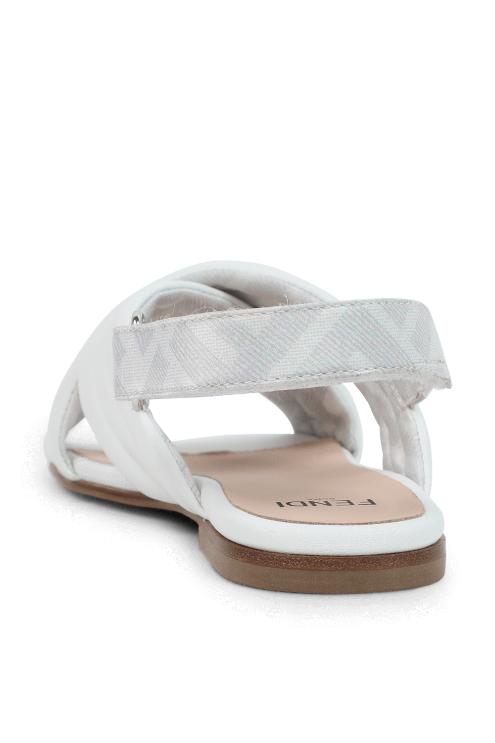 תמונה אחורית של מידות 24-31 סנדלים לבנים עם רצועות מצטלבות