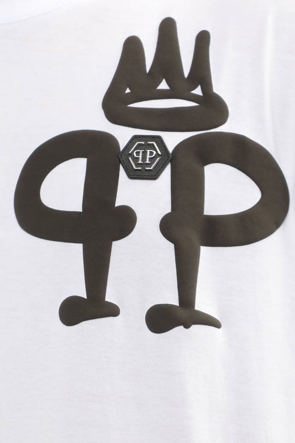 חולצת טי עם צווארון מעוגל והדפס PHILIPP PLEIN
