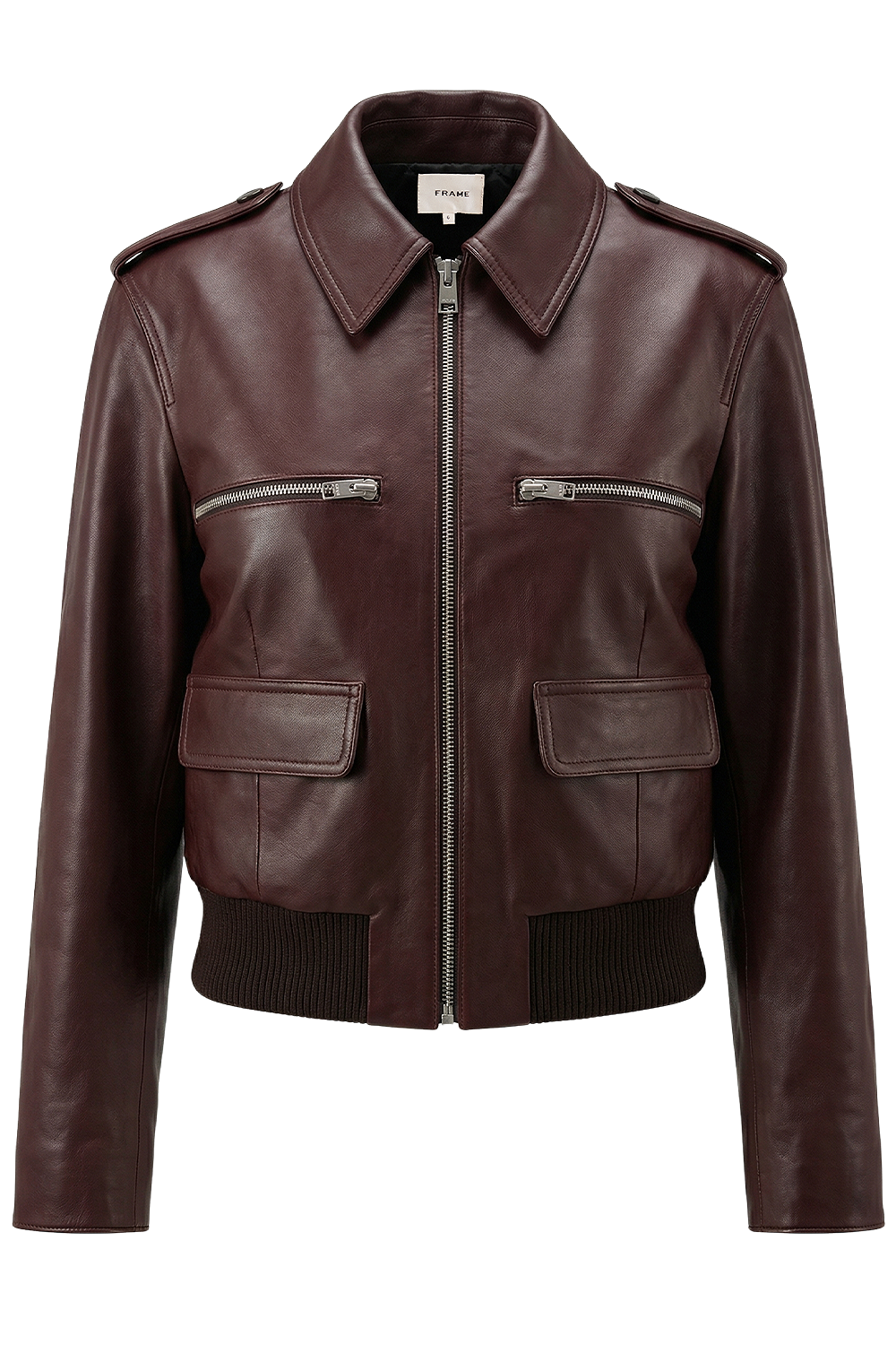 תמונה קידמית של ז'קט עור