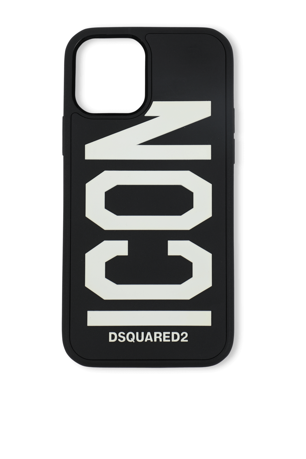כיסוי לאייפון 12 פרו עם כיתוב אייקון ממותג בגוון שחור DSQUARED2