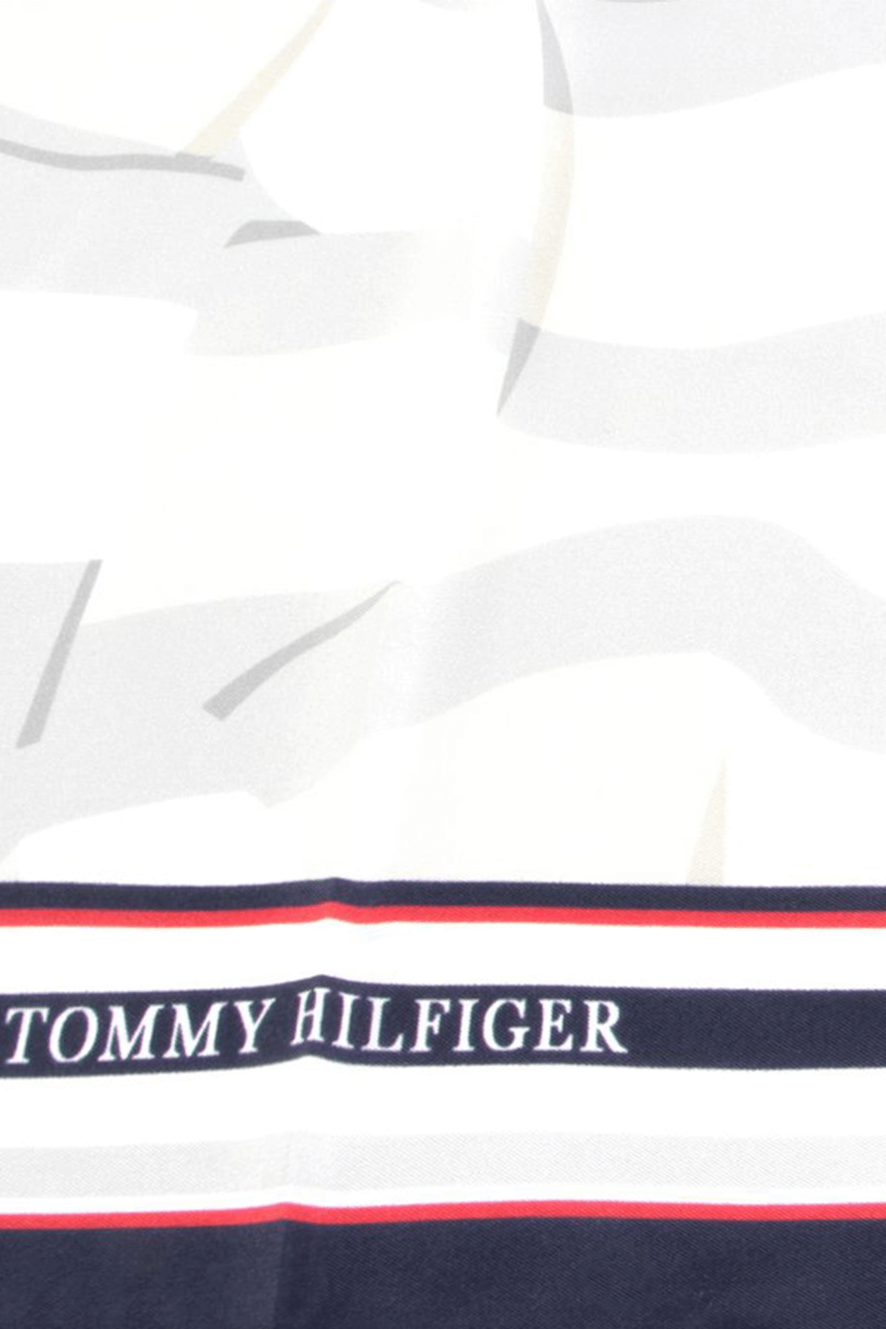 Stripes Logo Silk Scarf in White image number null TOMMY HILFIGER