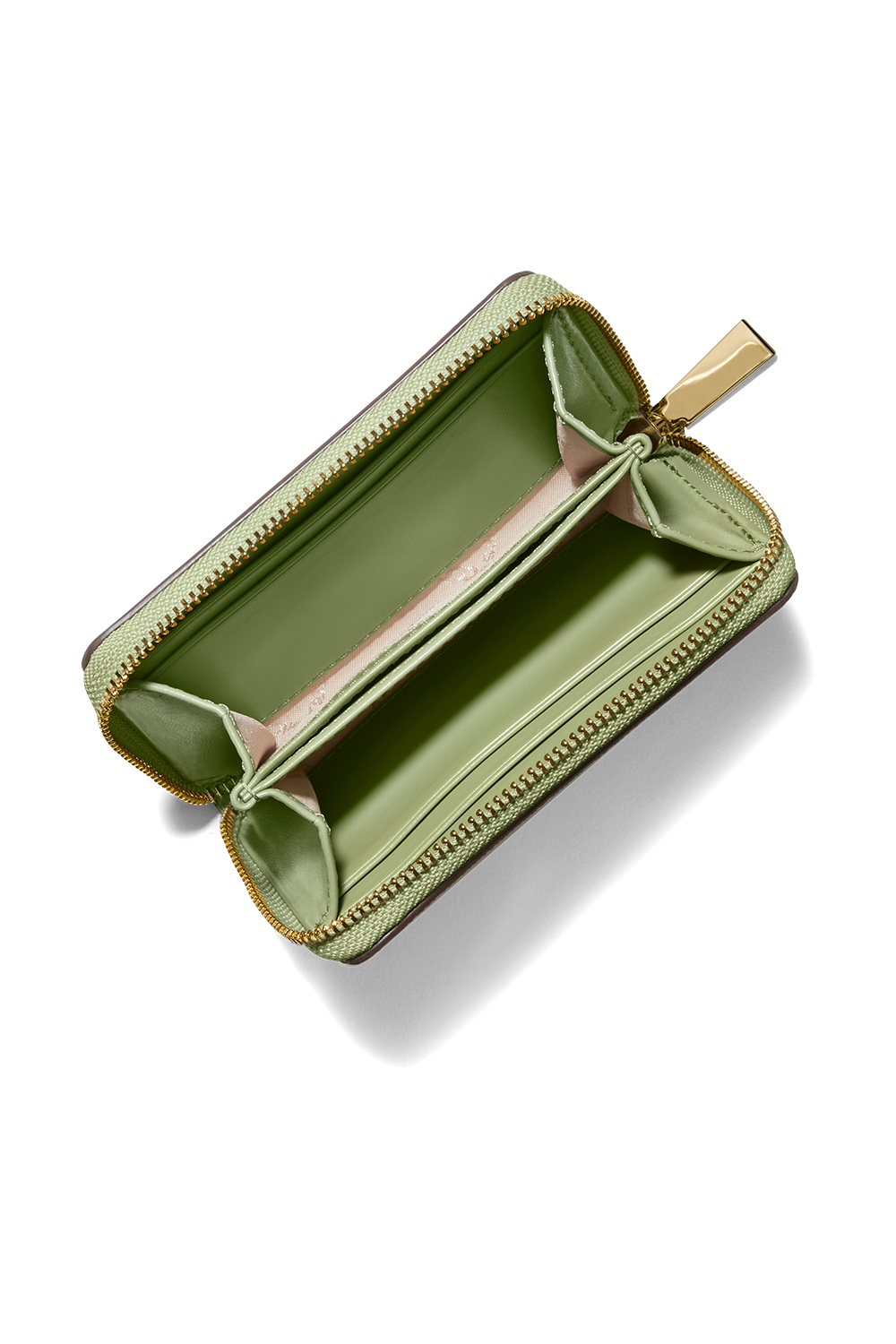 תיק צד מיני מעור בגוון ירוק עדין עם אבזם לוגו זהב MICHAEL KORS