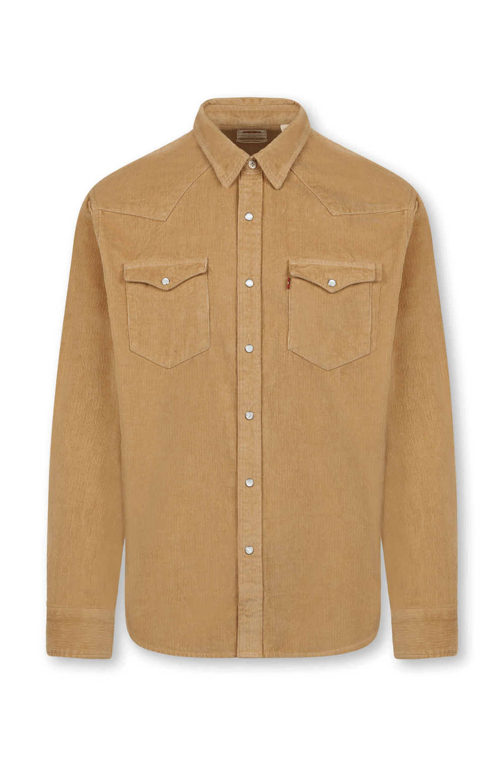 תמונה קידמית של חולצת קורדרוי מכופתרת ארוכה