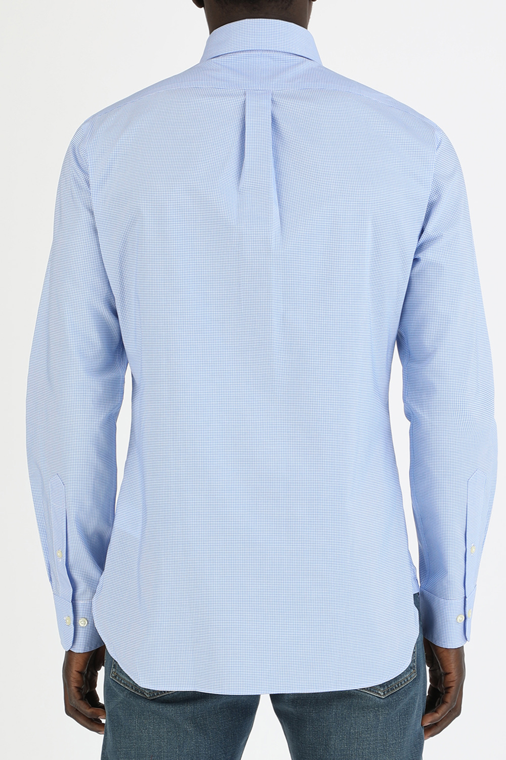 Classic Fit Plaid Oxford Shirt in Pale Blue POLO RALPH LAUREN