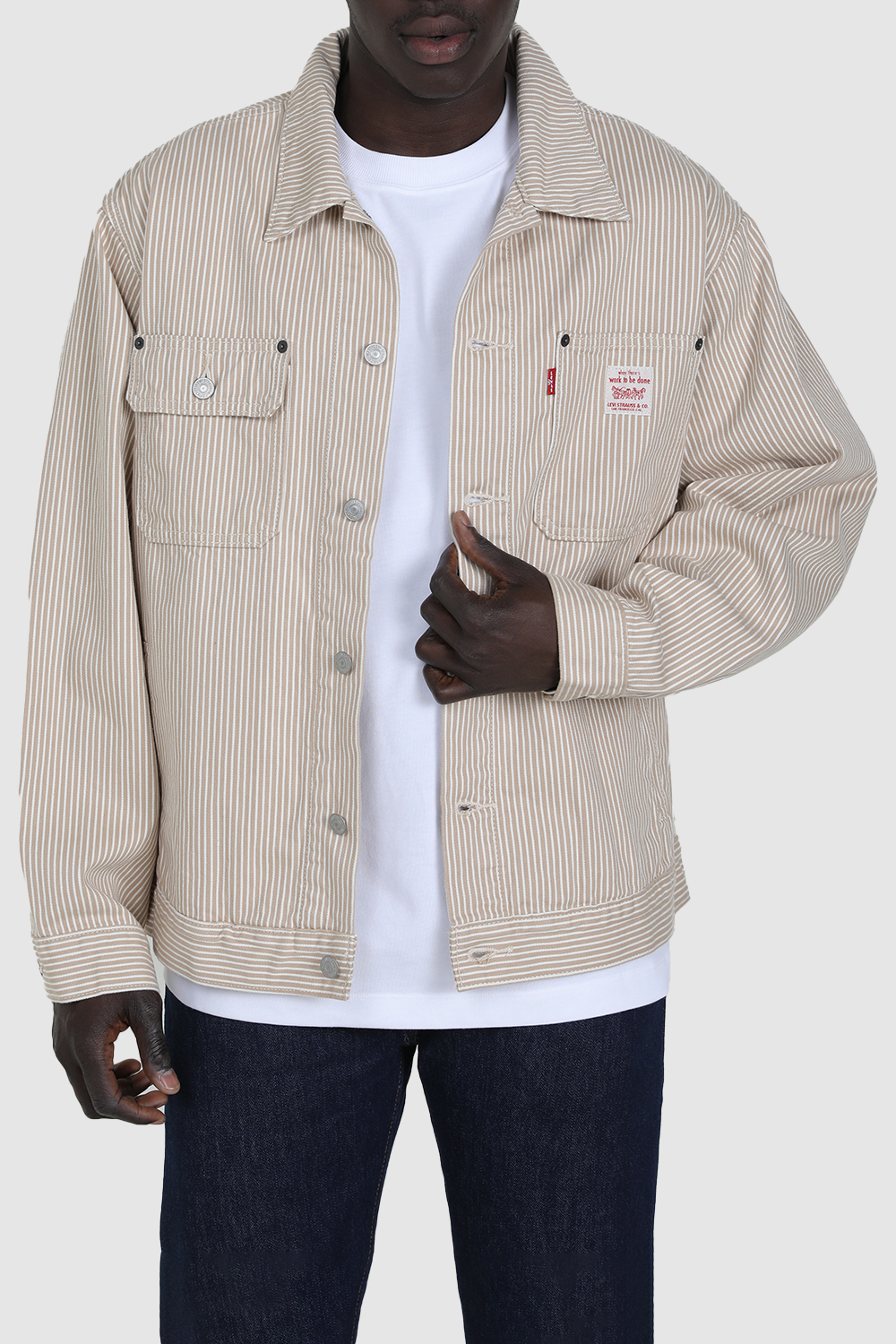 תמונת דוגמן קידמית של ז'קט ג'ינס