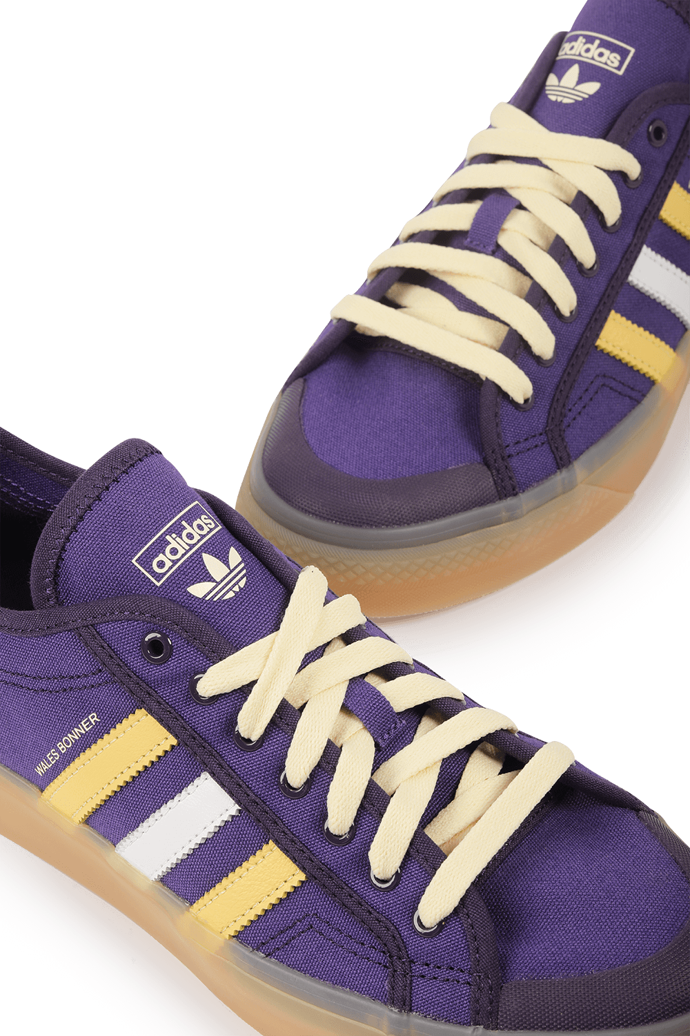 תמונת תקריב של Wales Bonner Nizza Lo Shoes in Purple