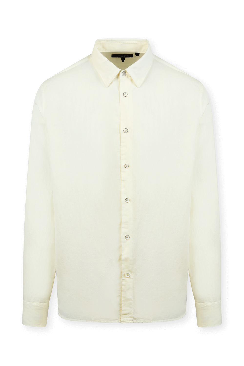 תמונה קידמית של חולצה מכופתרת מכותנה ופשתן