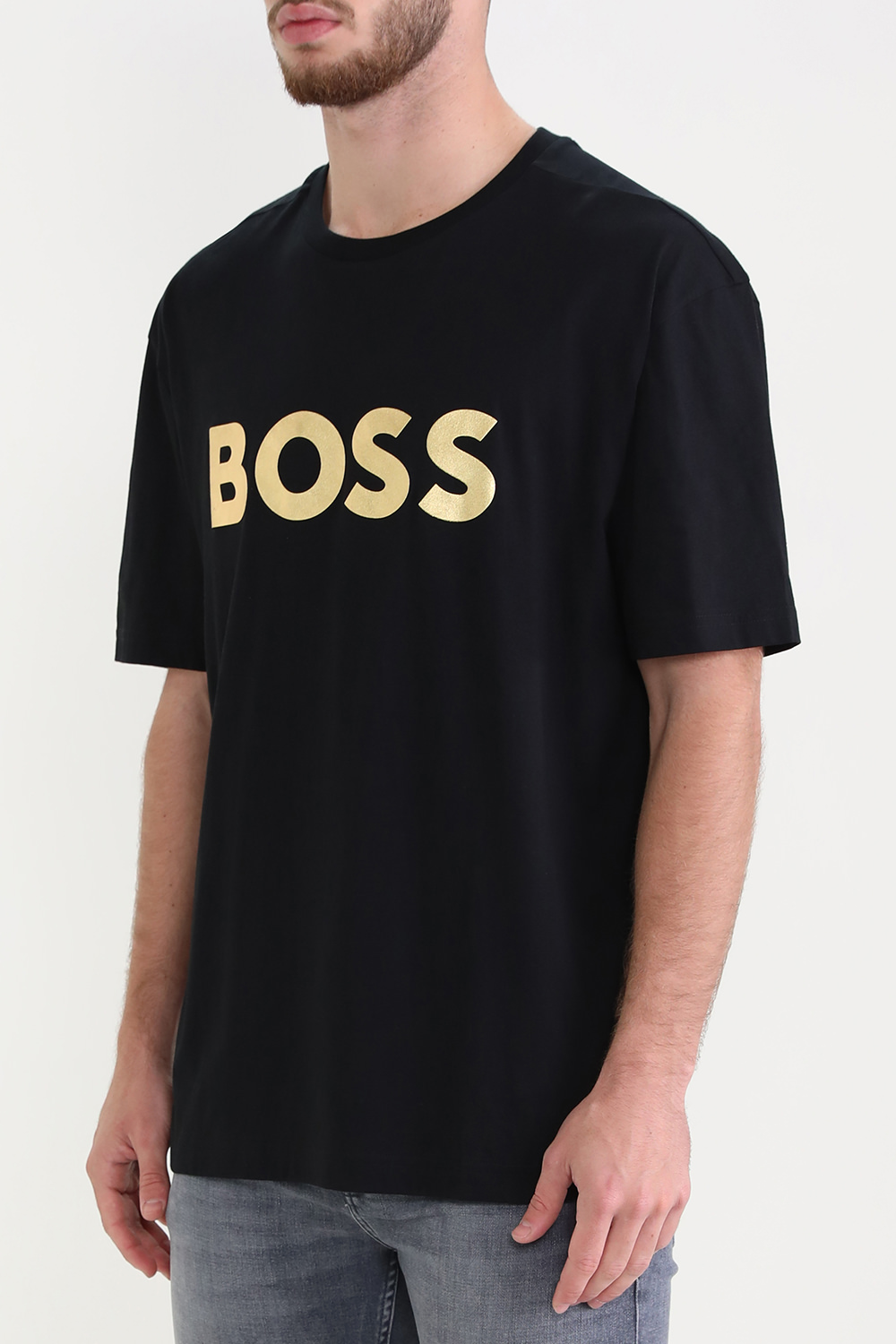 תמונת דוגמן קידמית של חולצת לוגו טי מכותנה