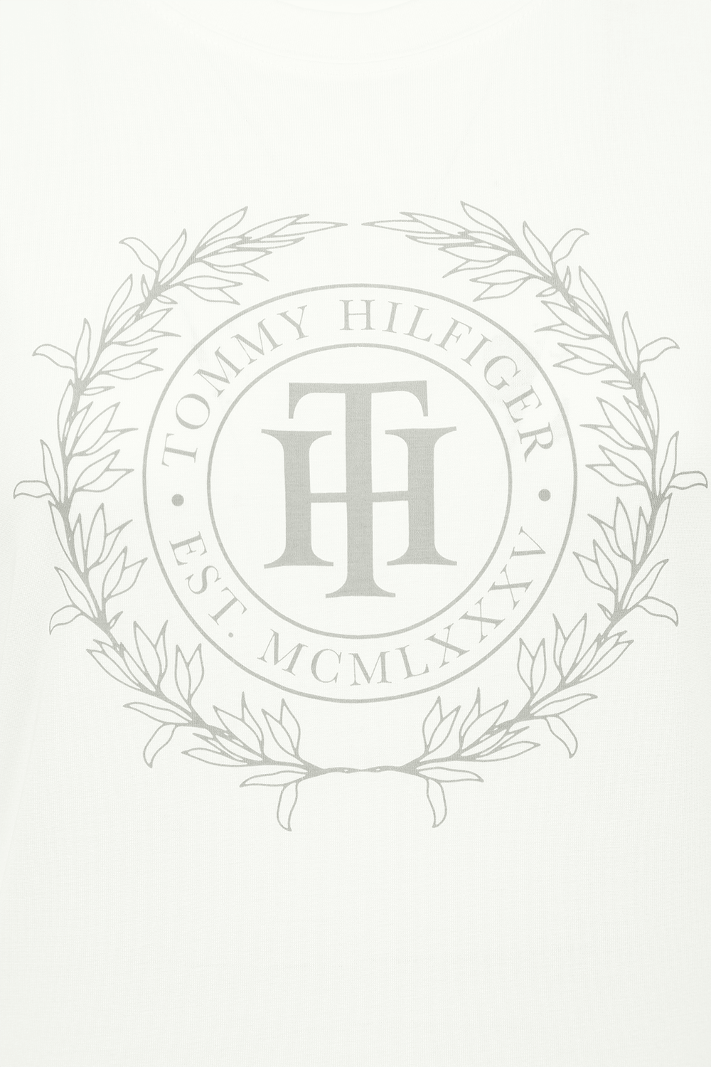 חולצת סלים לבנה עם לוגו TOMMY HILFIGER