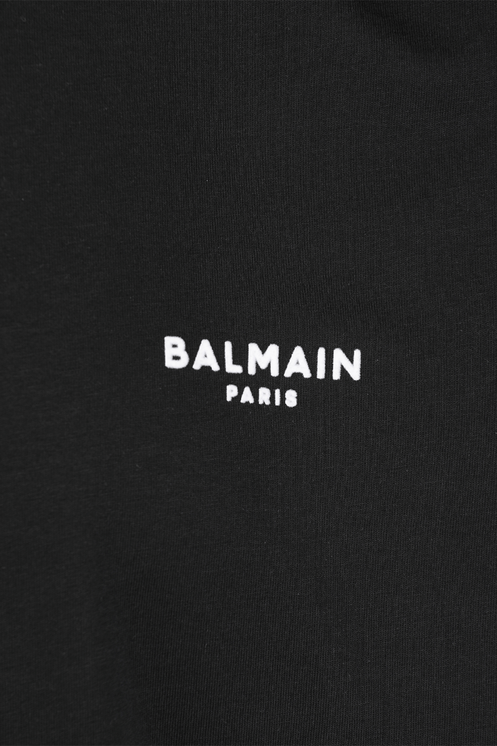 תמונה אחורית של Black Cotton Tee With Small White Logo