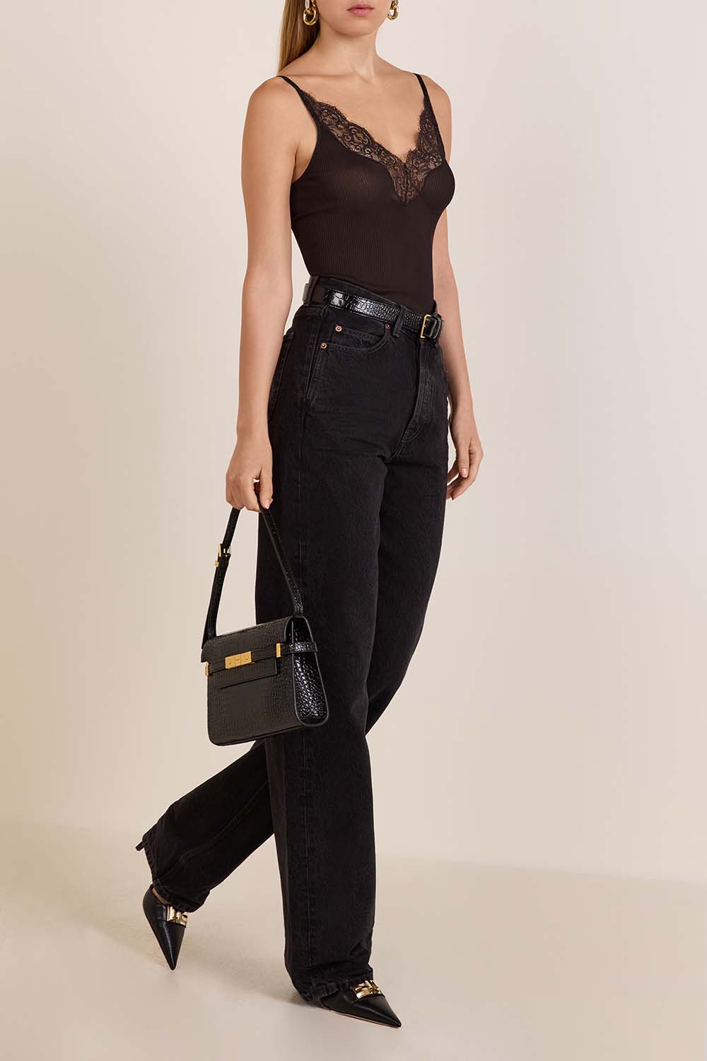 תמונת דוגמן קידמית של תיק מנהטן קרוקו סמול