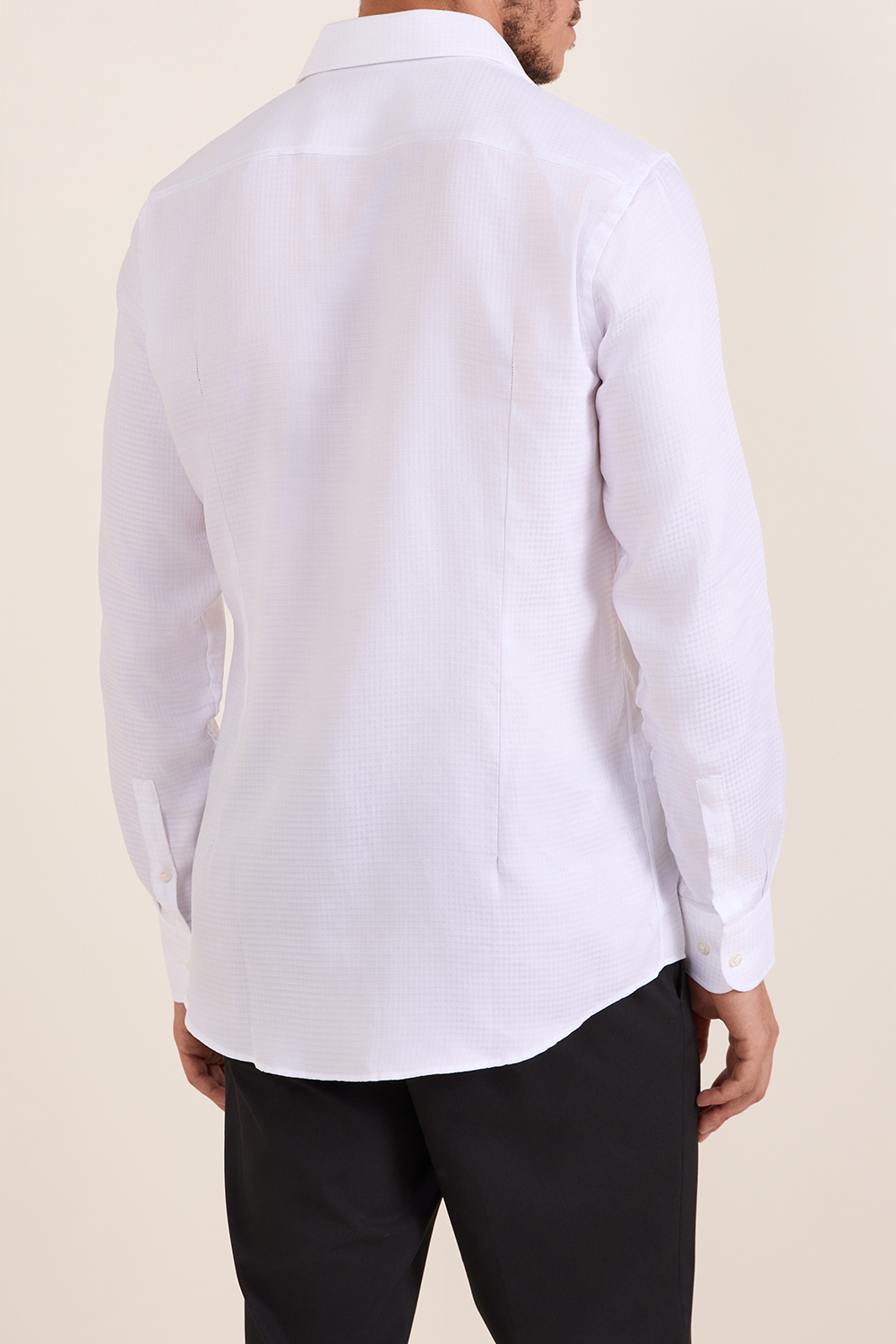 תמונת דוגמן אחורית של חולצת כפתורים סלים פיט