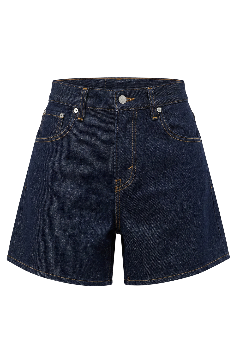 תמונה קידמית של מכנסי ג'ינס קצרים