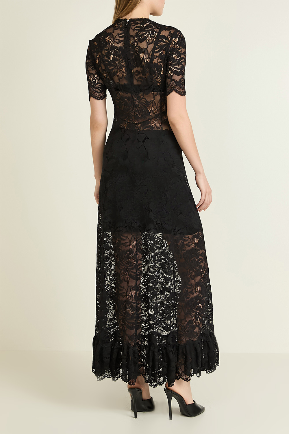 תמונת דוגמן אחורית של שמלת תחרה