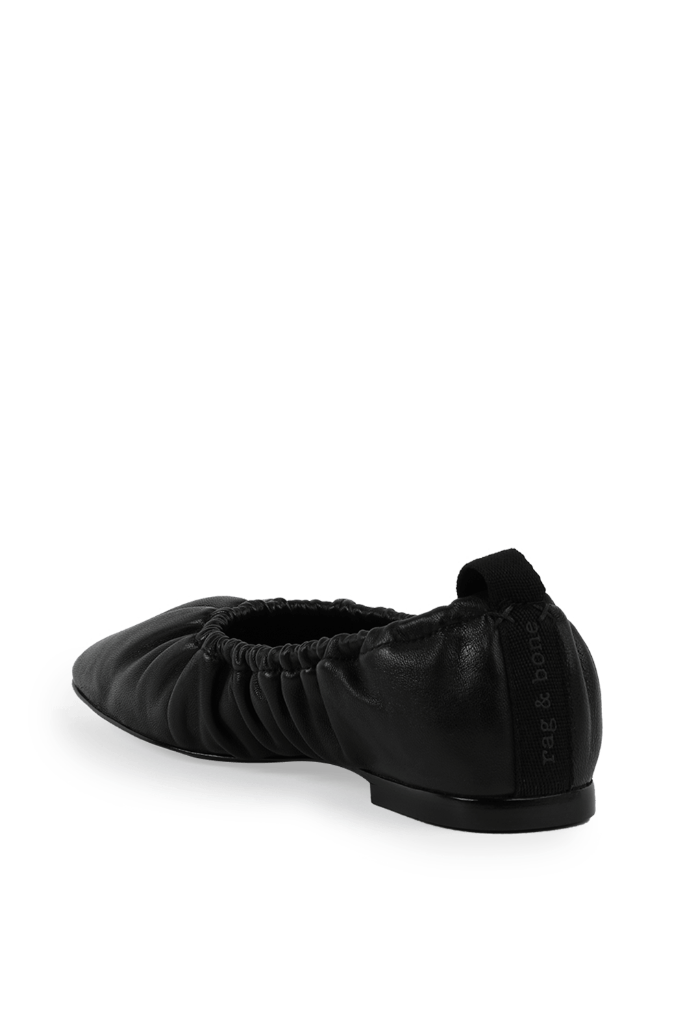 תמונה אחורית של נעלי בלרינה אלי שחורות מעור