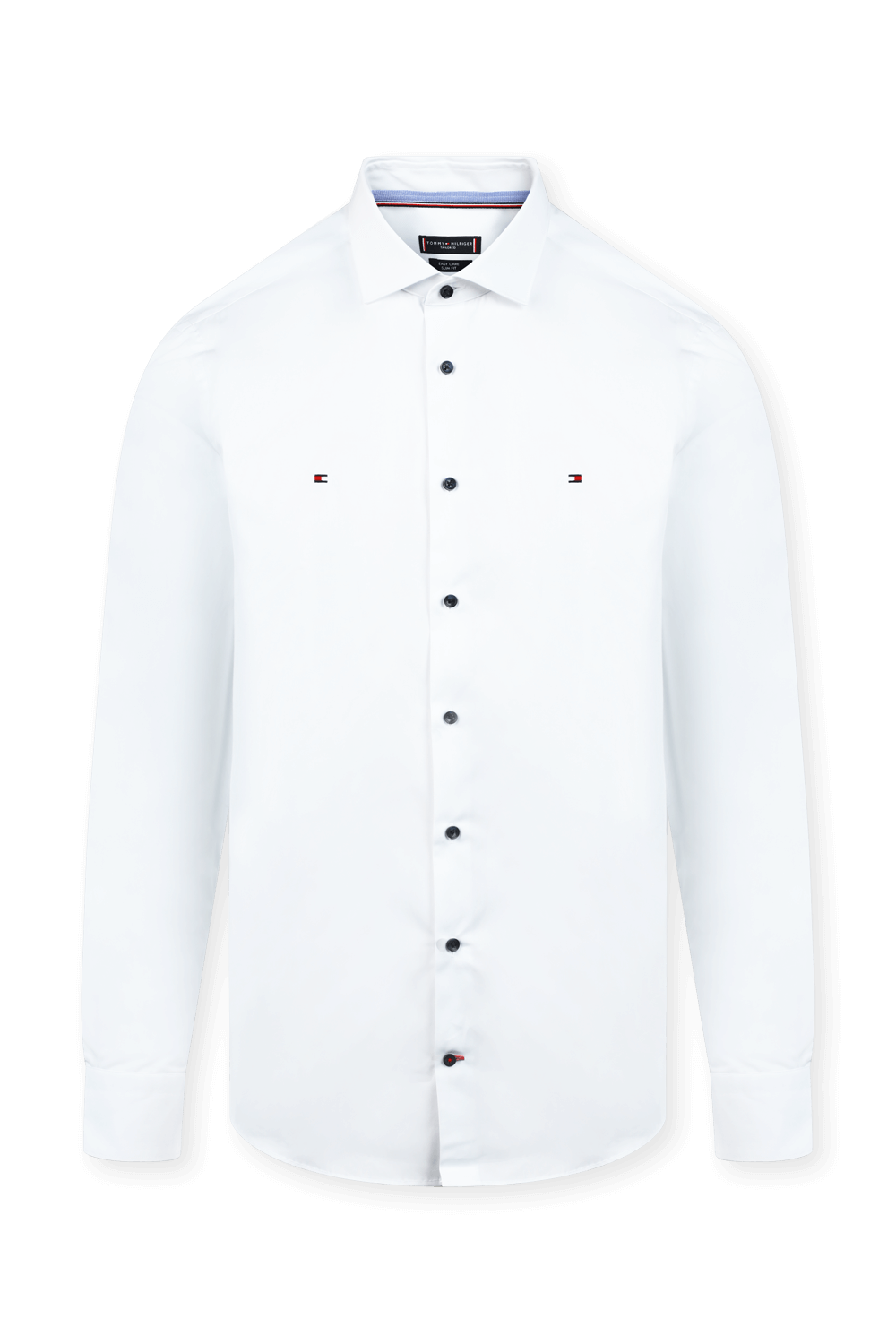 תמונה קידמית של חולצה מכופתרת ארוכה לבנה מכותנה