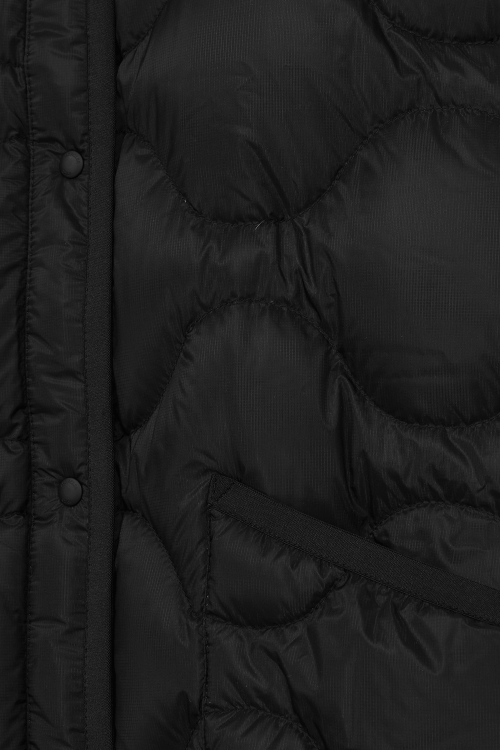 תמונה אחורית של מונקלר X הייק מעיל פוך ארוך עם תיפורי קווילט