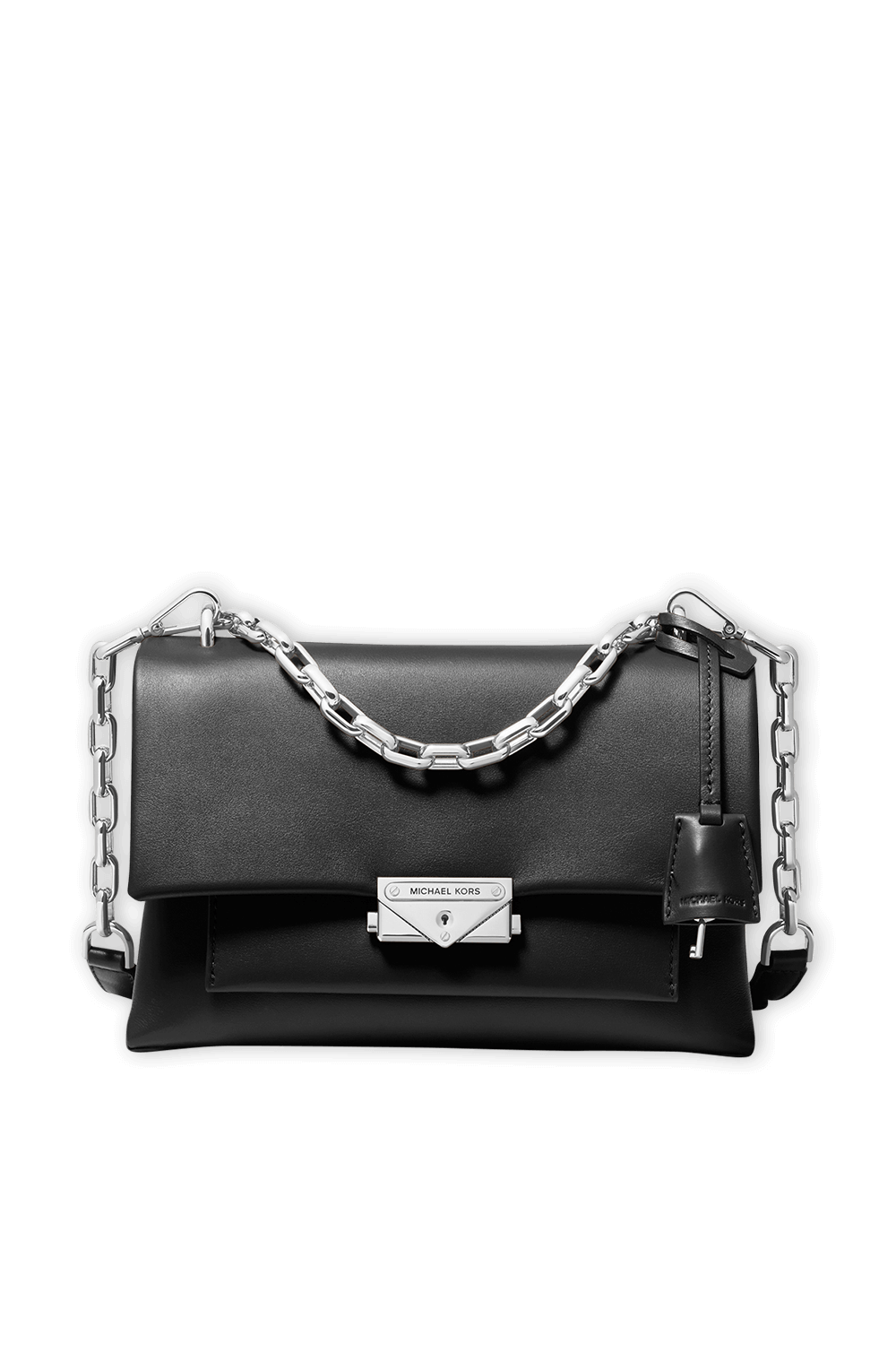 תמונה קידמית של Cece MD Leather Shoulder Bag in Black