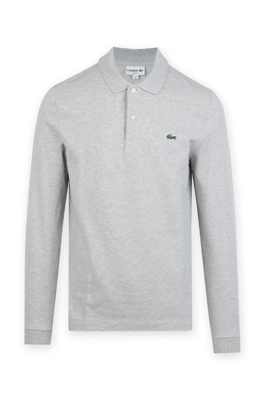 תמונה קידמית של חולצת פולו עם שרוולים ארוכים בצבע אפור