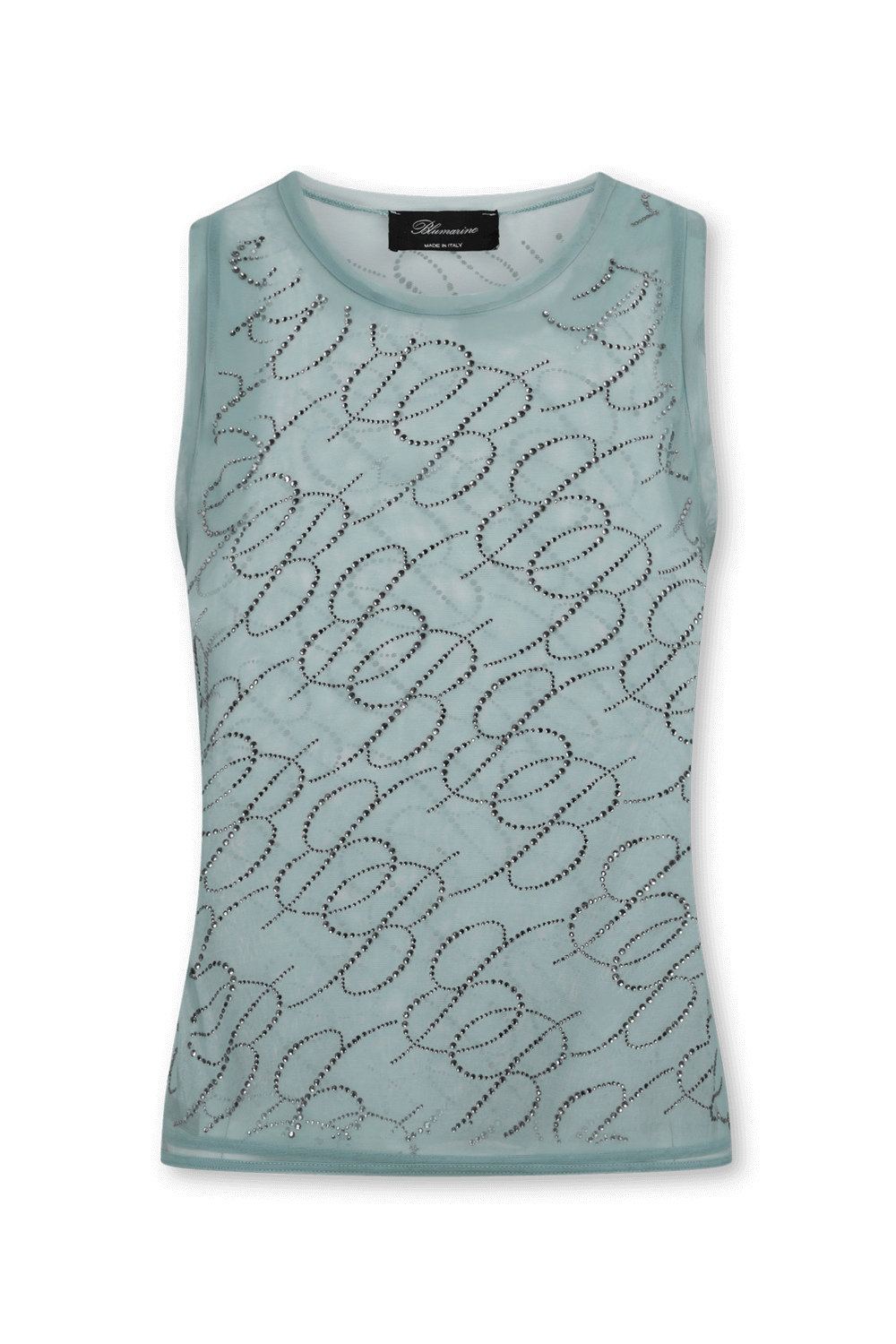 תמונה קידמית של גופיית טול עם עיטורי זרקונים