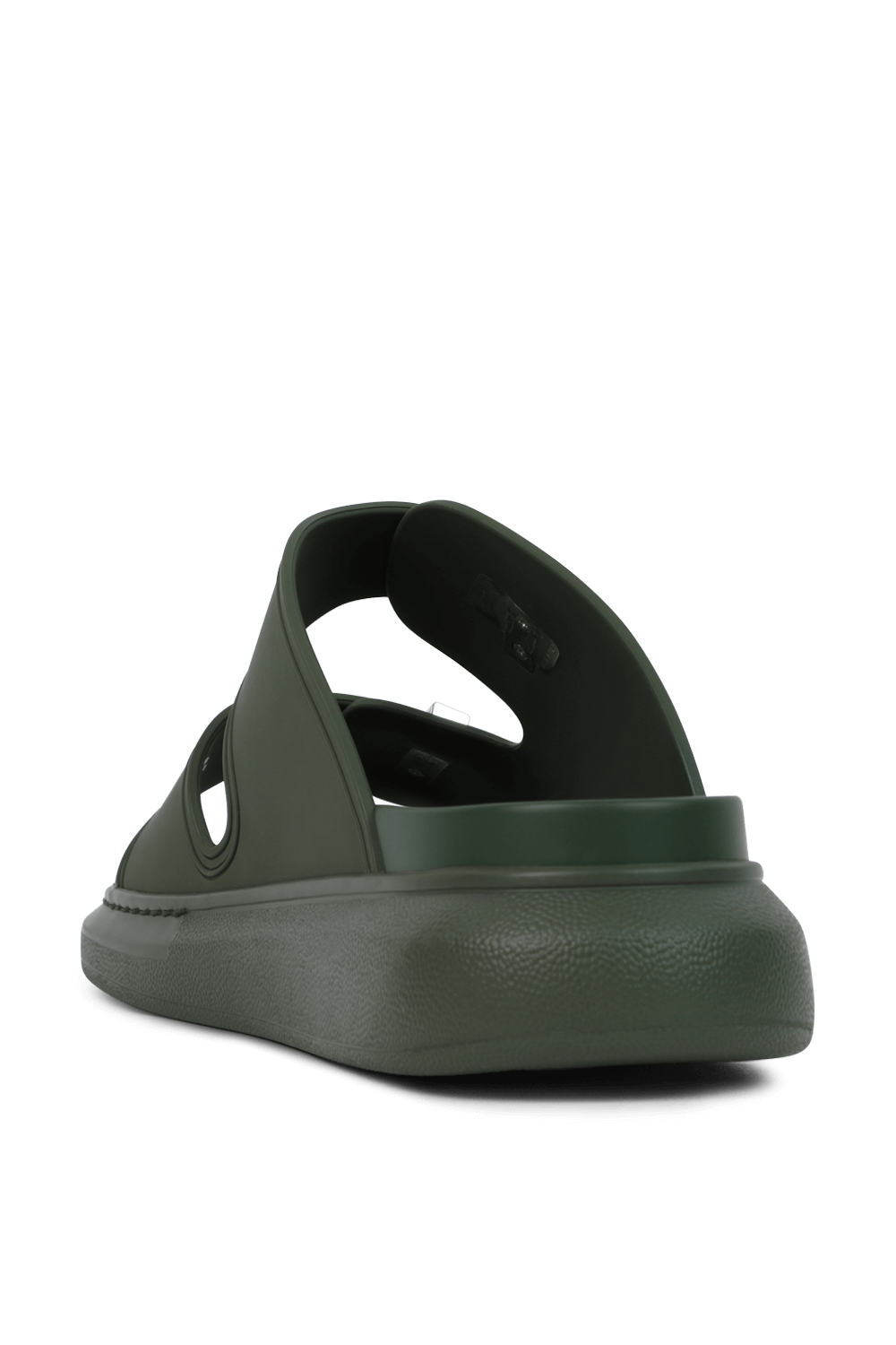 תמונה אחורית של סנדלי גומי ירוקים