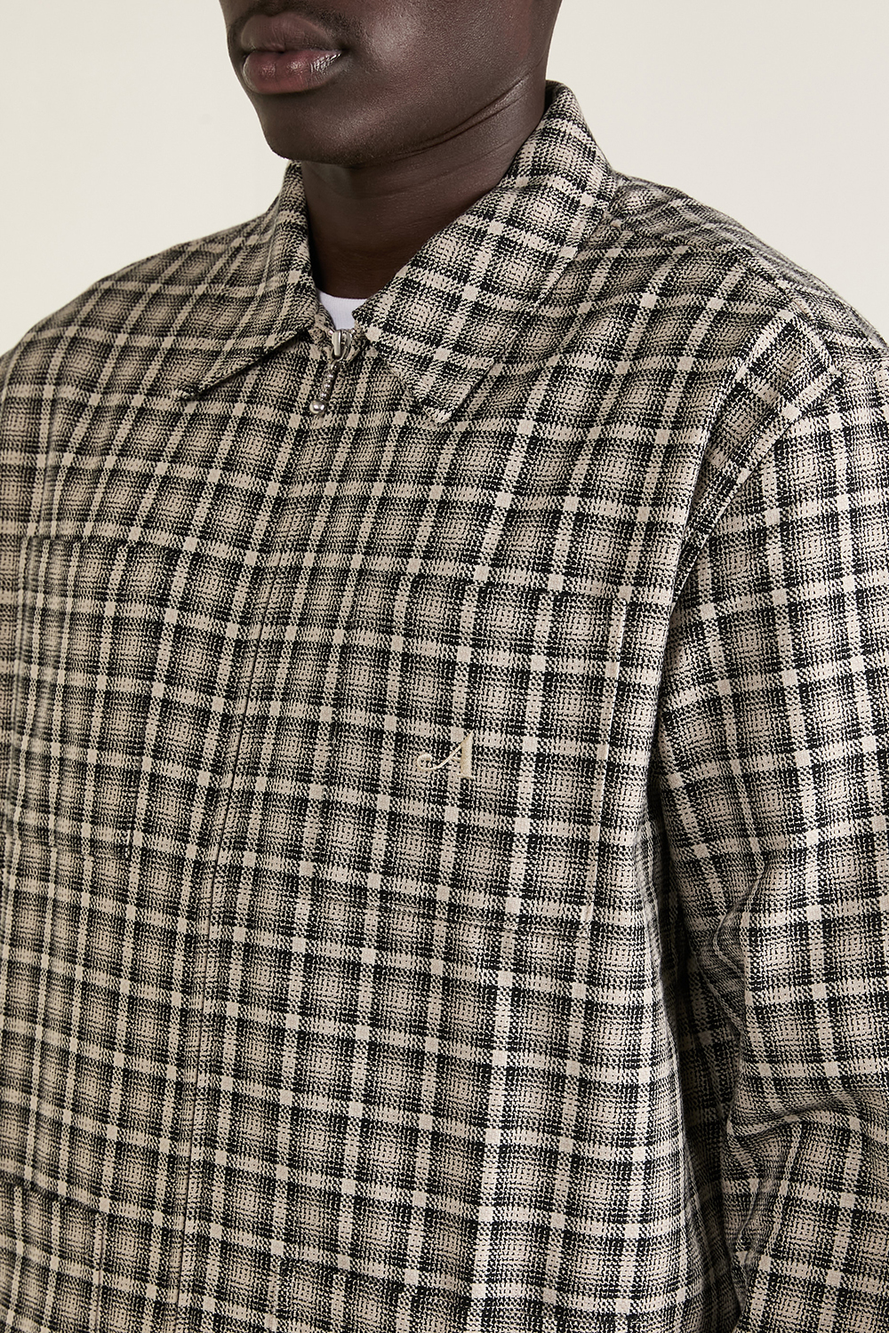 תמונת דוגמן אחורית של ז'קט משבצות