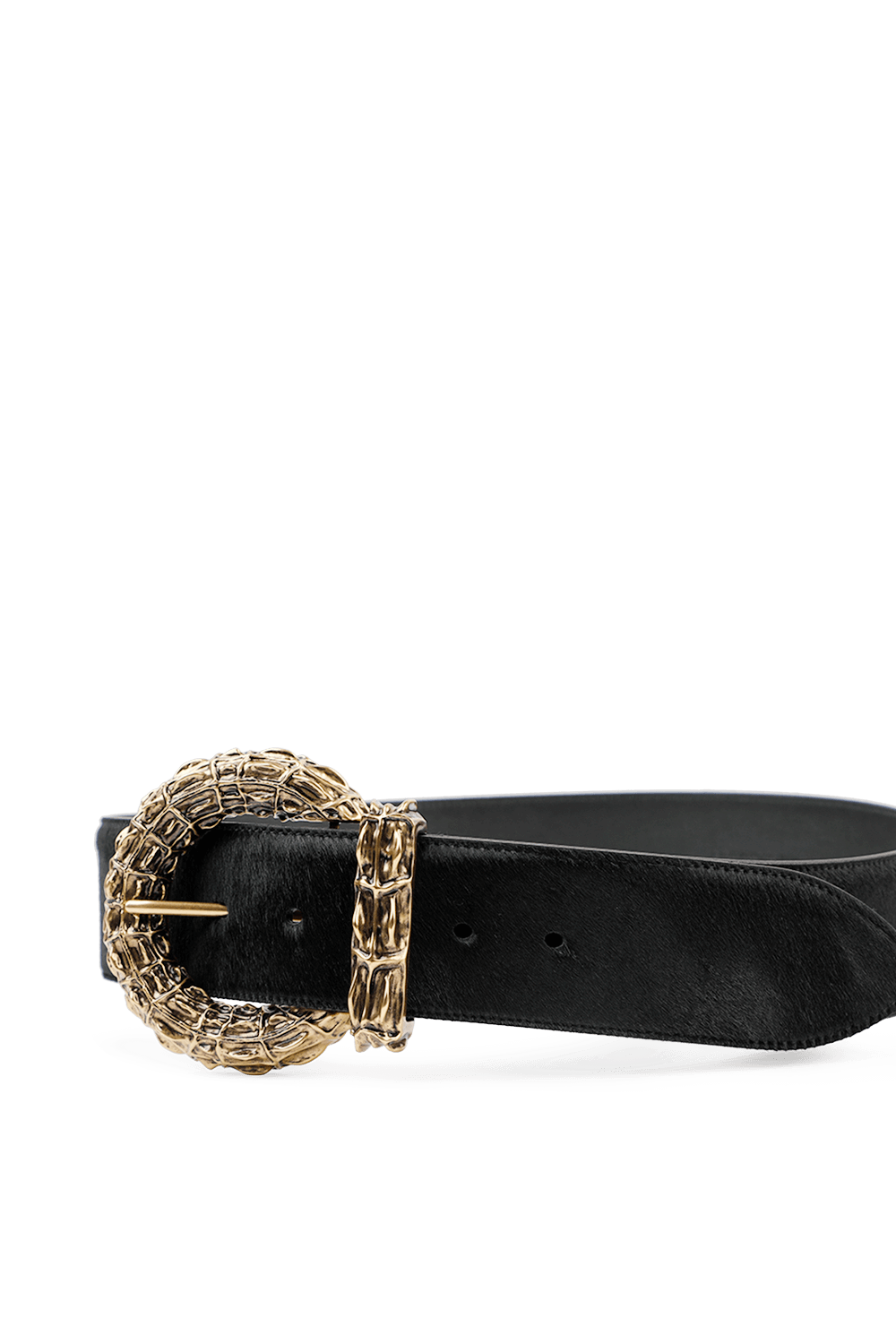 Gold Buckle Belt in Black image number null SAINT LAURENT