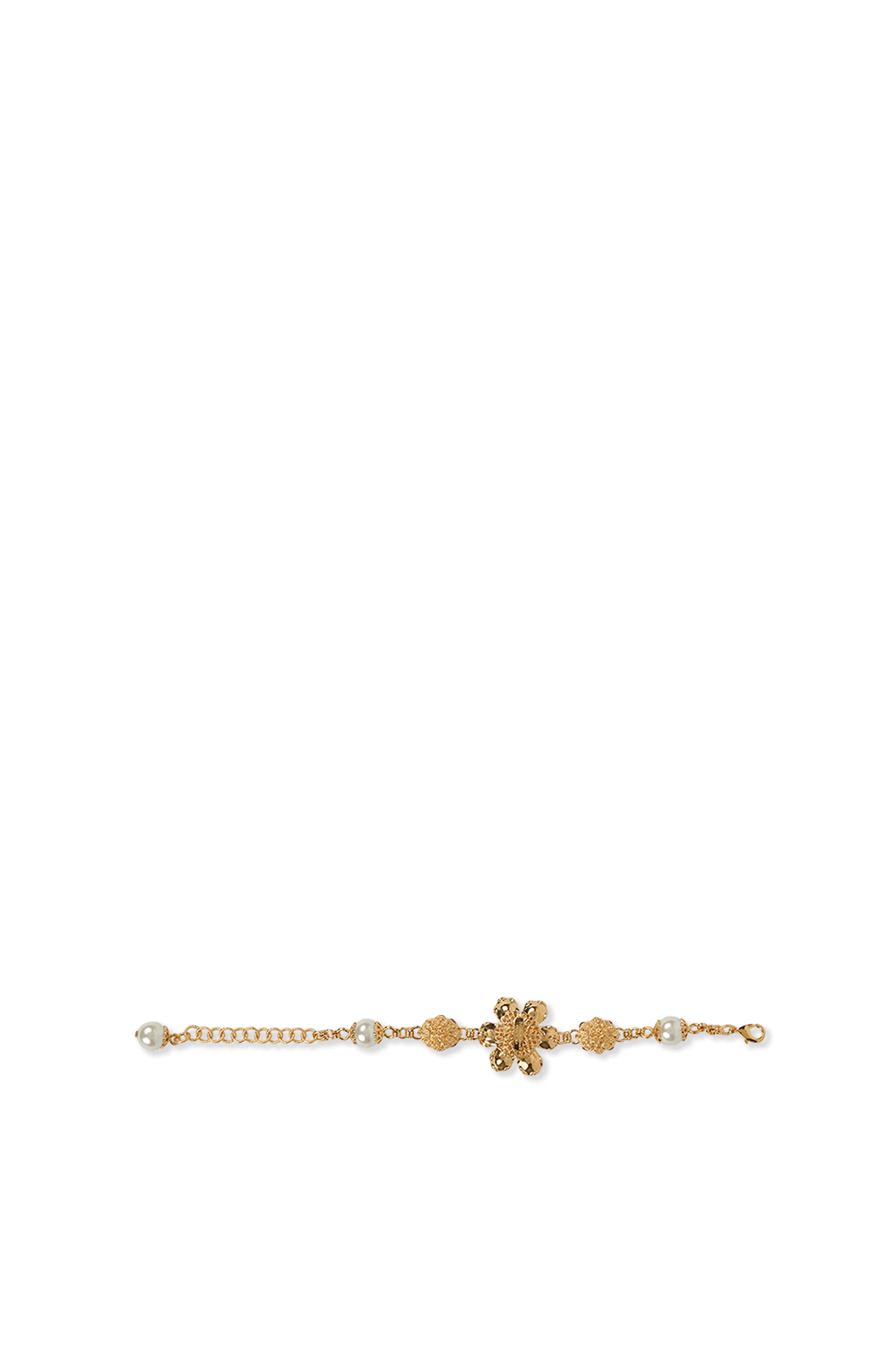 צמיד זהב עם פנינים ותליון פרח DOLCE & GABBANA