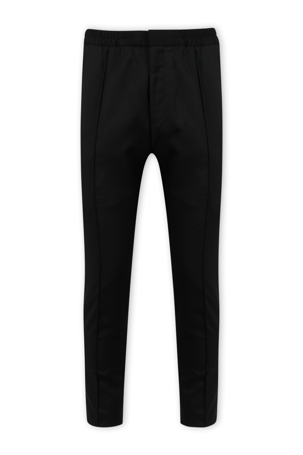 תמונה קידמית של Robot N Roll Extra Slim Fit Stretch Twill Trousers in Black
