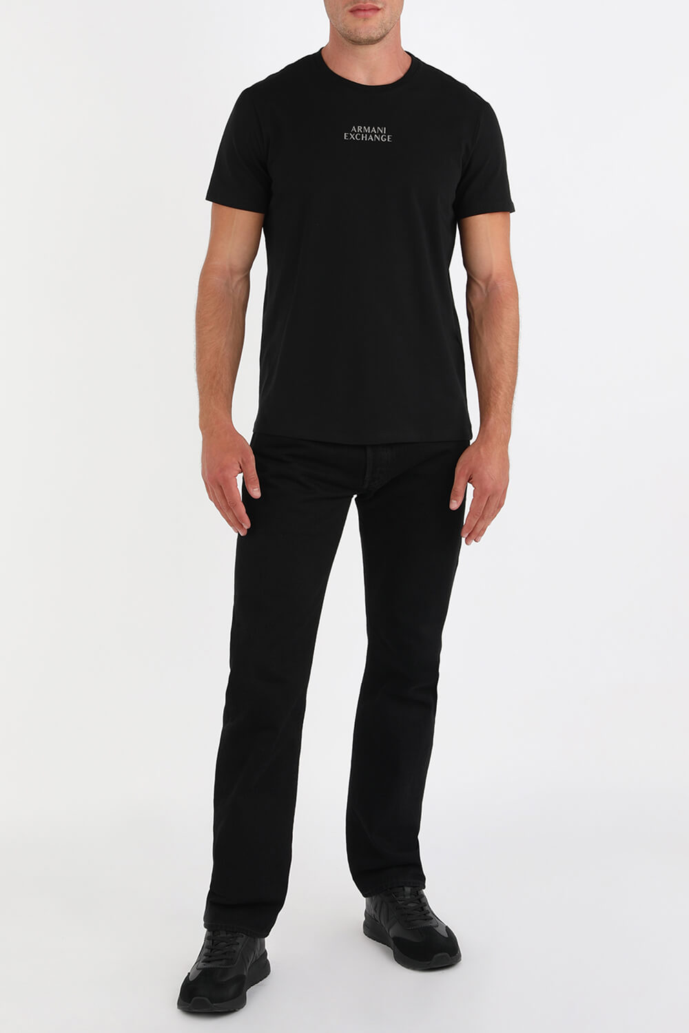 תמונת דוגמן קידמית של AX Print Trainers Sneakers in Black