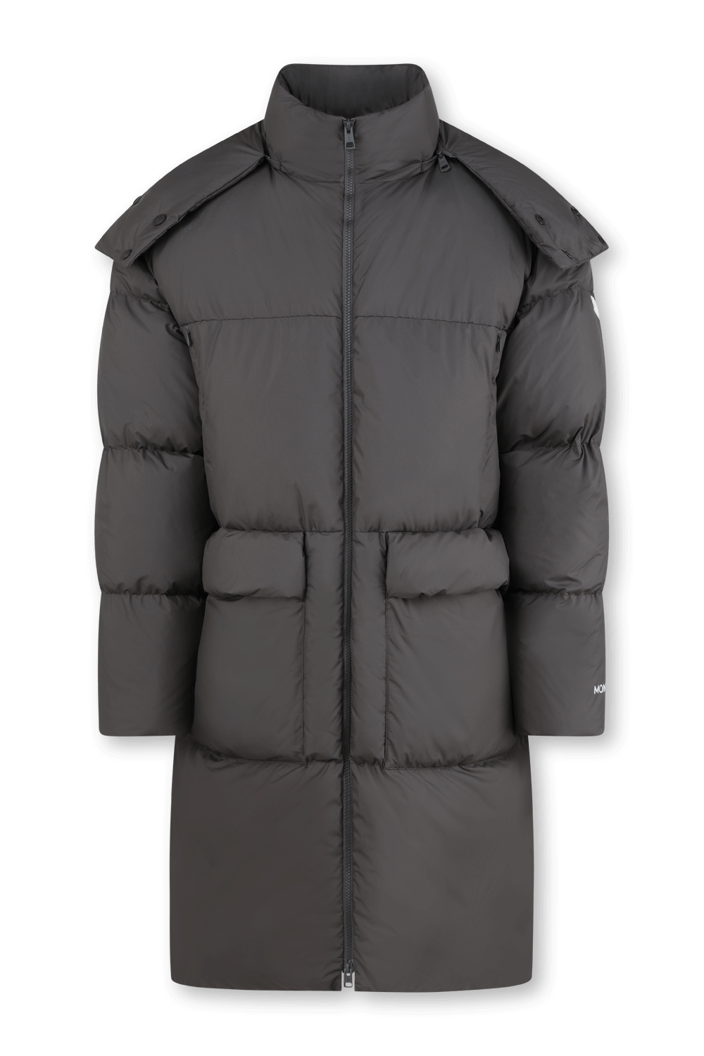 תמונה קידמית של מונקלר 1952 מעיל פאפר ארוך מרוכסן