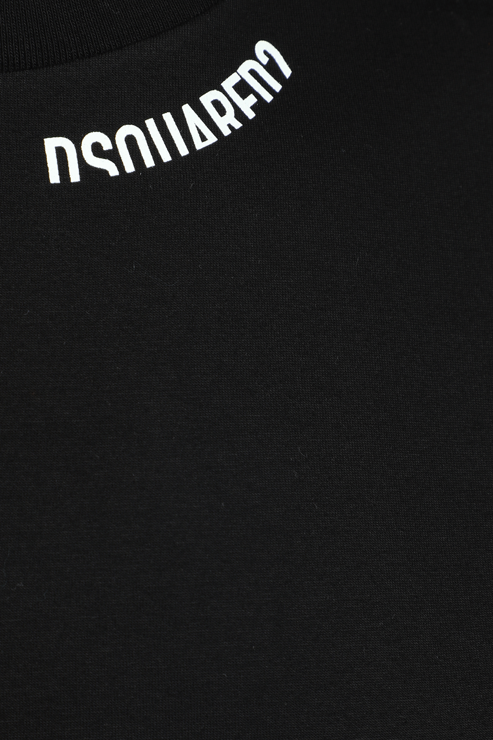 חולצת טי שחורה עם לוגו חתוך DSQUARED2