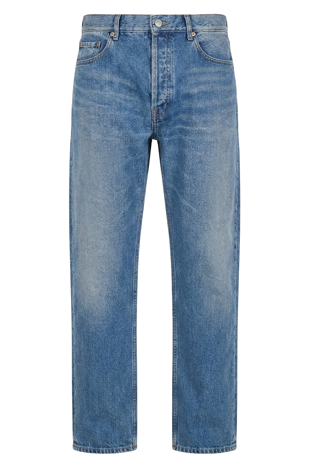 תמונה קידמית של מכנסי ג'ינס בגזרה ישרה