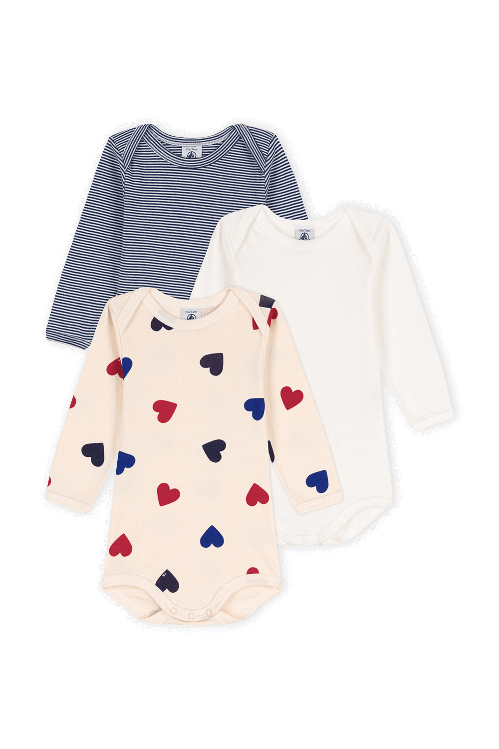תמונה קידמית של שלושה זוגות בגדי גוף - גילאי 3-36 חודשים