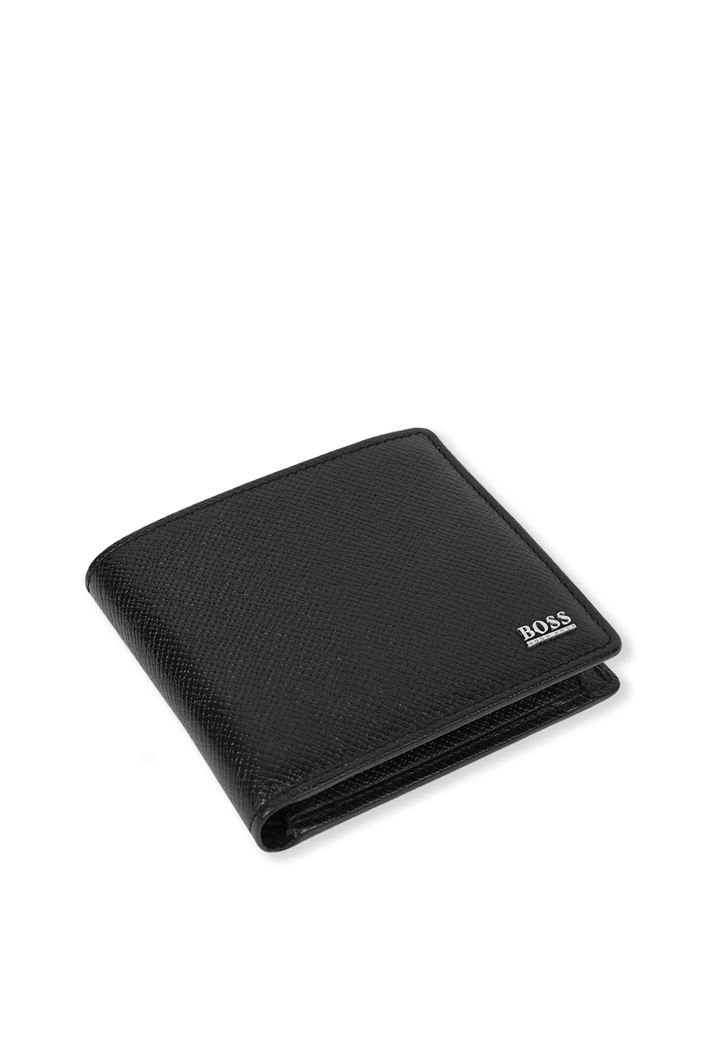 תמונת תקריב של Signature Grainy Leather Wallet In Black&nbsp;