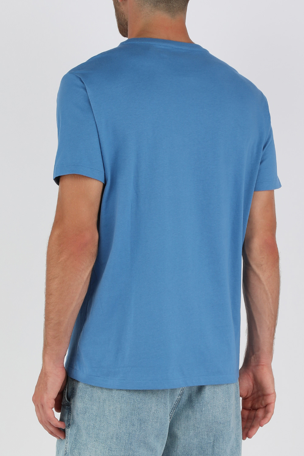 חולצת טי כחולה עם לוגו רקום מרכזי POLO RALPH LAUREN