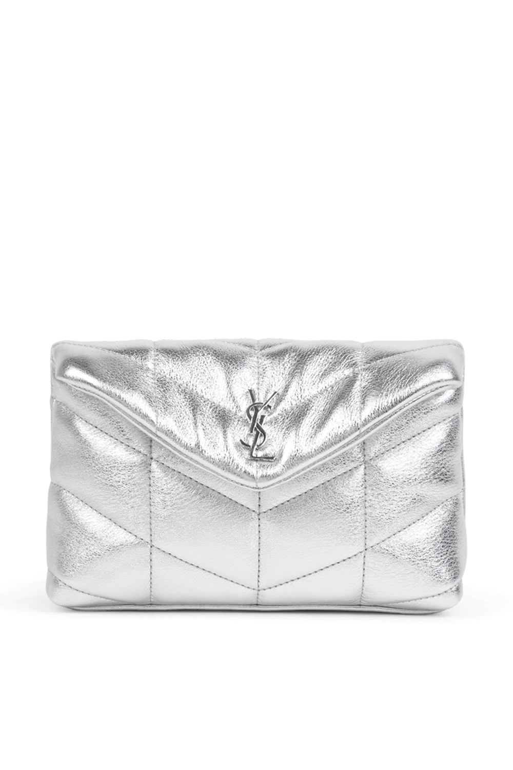 תמונה קידמית של תיק פאוץ' פאפר בצבע כסף