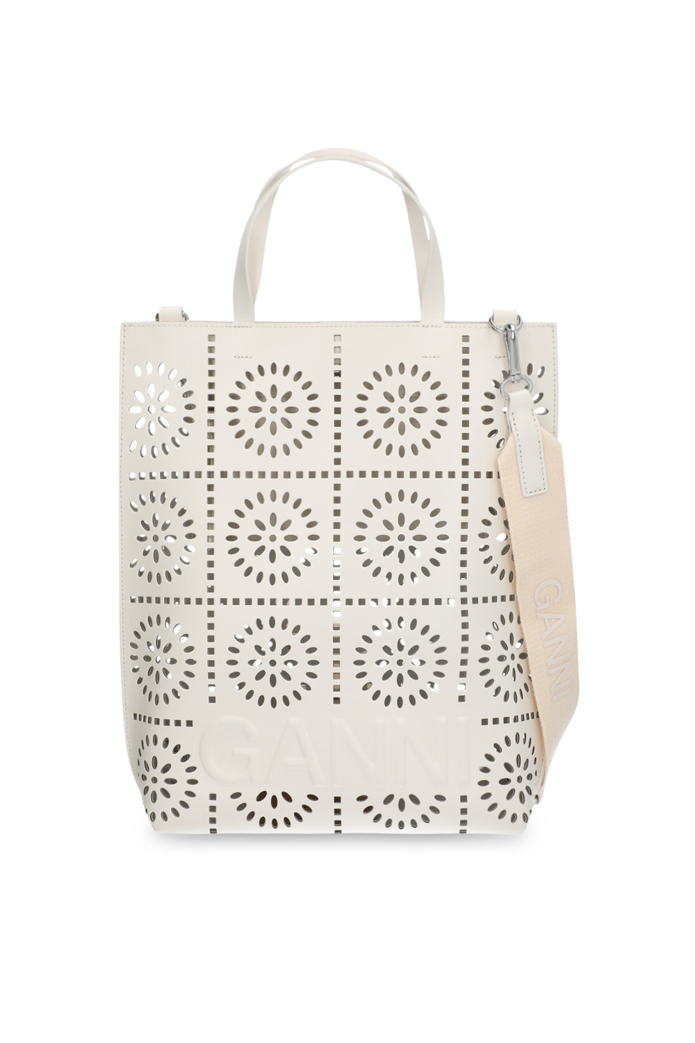 תמונה קידמית של תיק נשיאה מעור ממוחזר