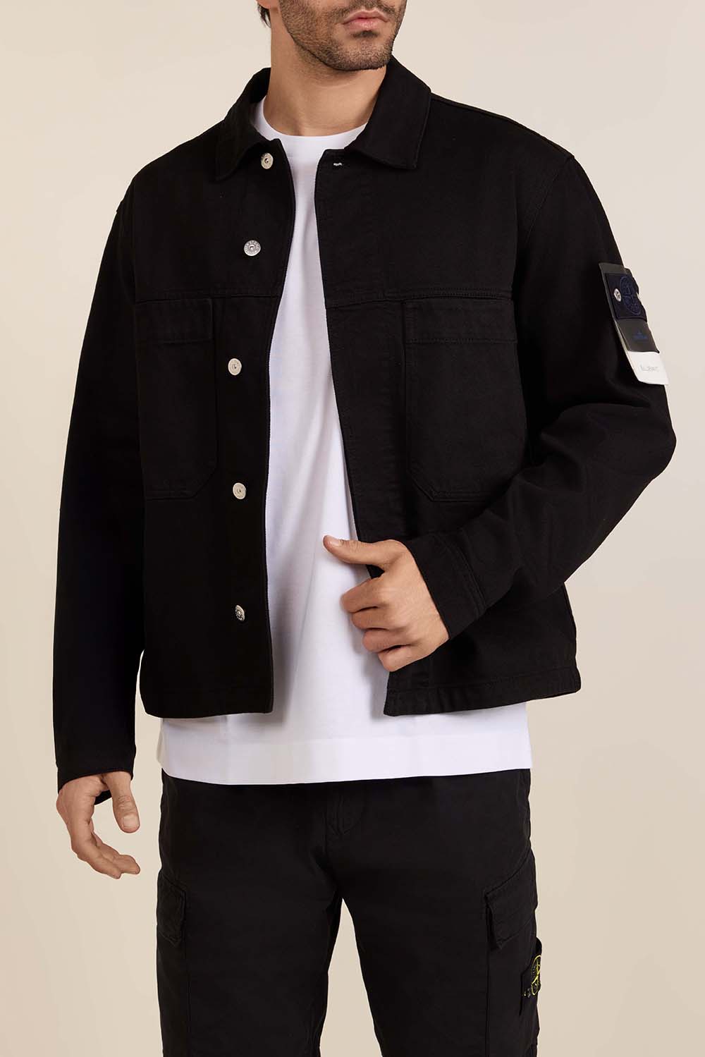 תמונת דוגמן קידמית של ז'קט ג'ינס