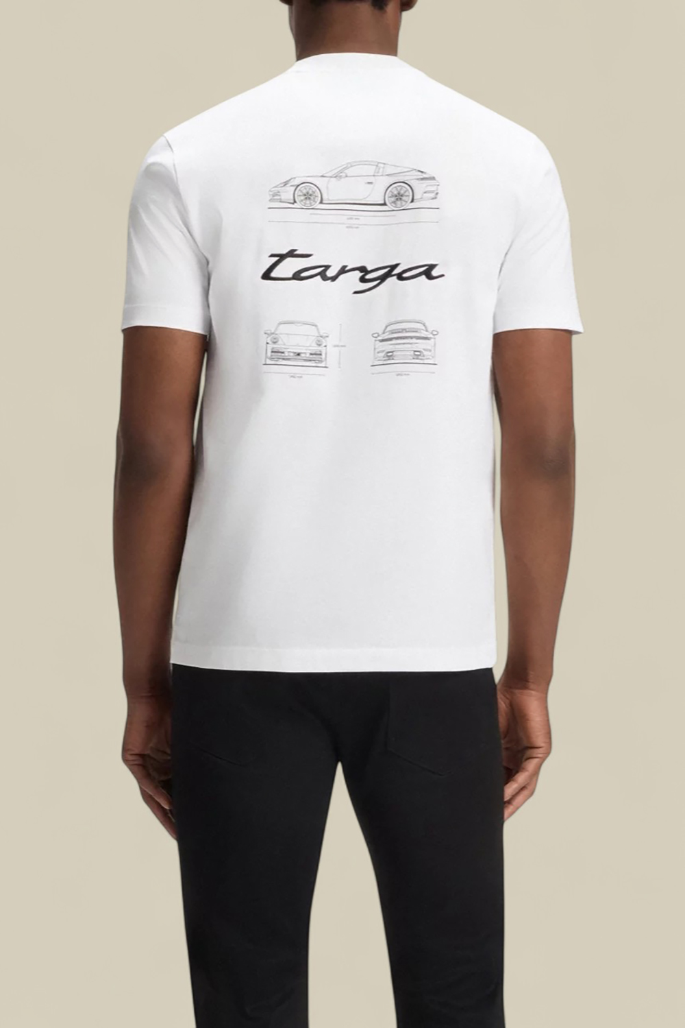 תמונת דוגמן אחורית של חולצת טי פורשה X בוס