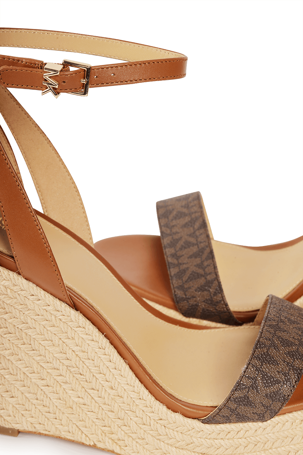Wedge Leather Sandals in Brown MICHAEL KORS