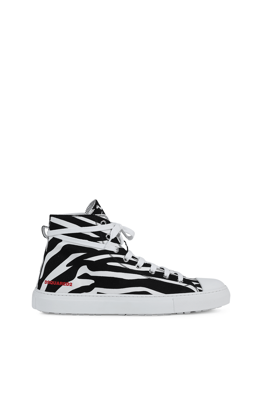 Zebra High Sneakers in Black and White DSQUARED2