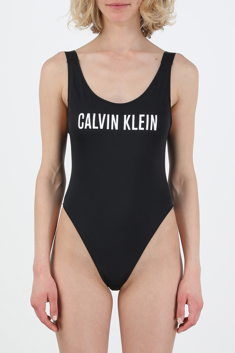 Intense Power - Scoop Neck Swimsuit in Black CALVIN KLEIN
