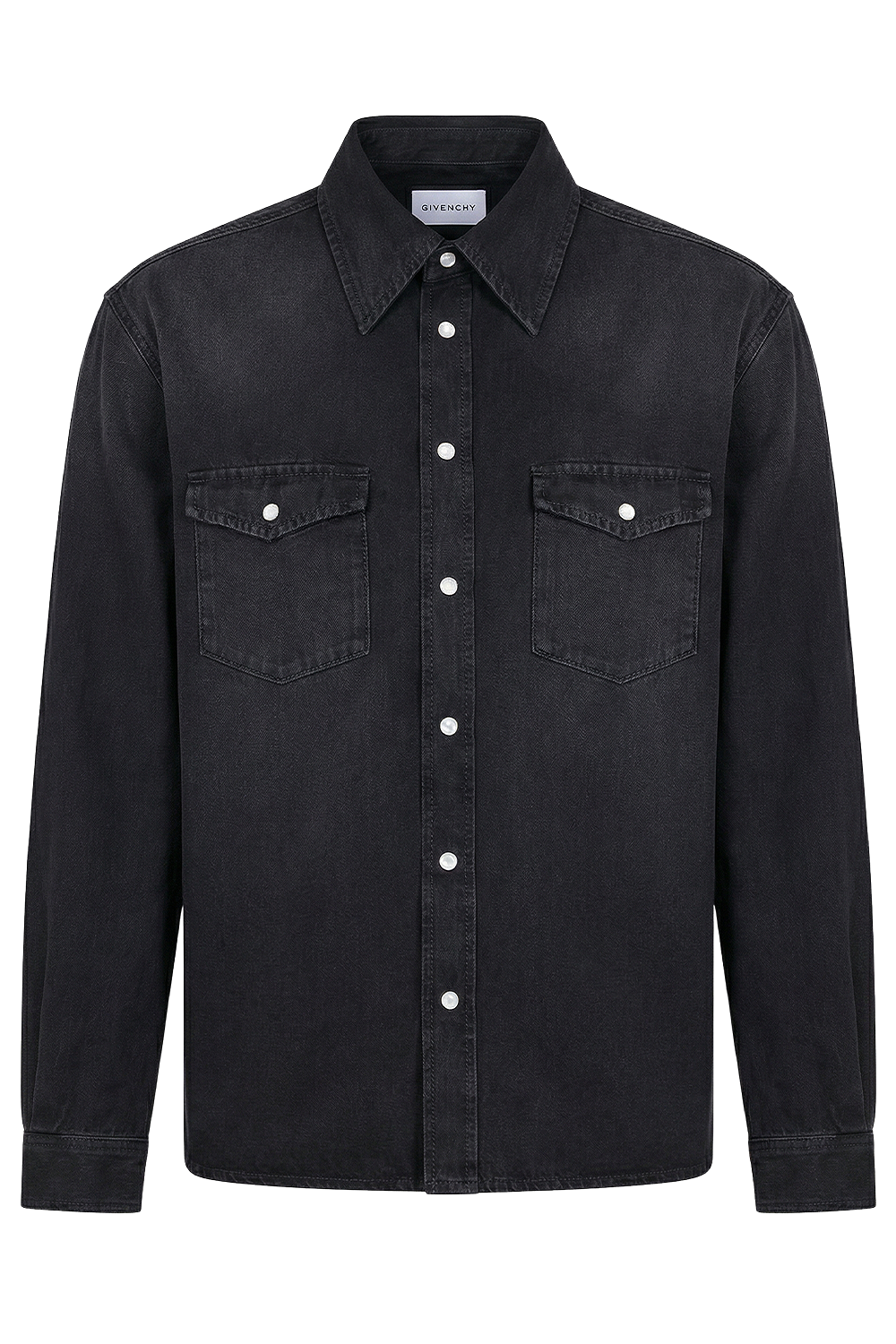 תמונה קידמית של חולצה מכופתרת ג'ינס